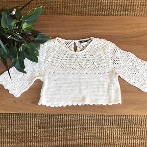 White crochet crop top